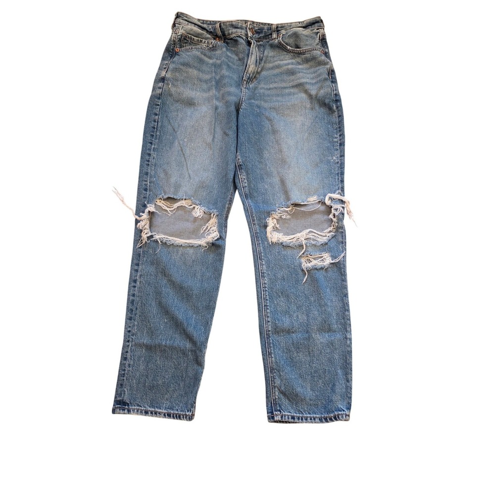 American Eagle Outfitters‎ Women's Jeans Medium Wash Ripped Distressed Size 14 - Picture 2 of 7